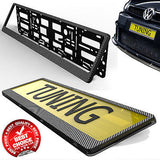 CARBON FIBER CAR TUNING LICENSE NUMBER PLATE HOLDER SURROUND FRAME ANY CAR