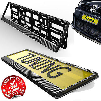 CARBON FIBER CAR TUNING LICENSE NUMBER PLATE HOLDER SURROUND FRAME ANY CAR