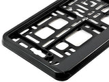 2X PURE BLACK Car Number Plate Surround Holder FOR ANY CAR VAN TRAILER TUNING