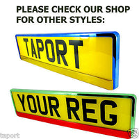 2 x SUPER CHROME EFFECT NUMBER PLATE HOLDER SURROUND FOR ANY CAR