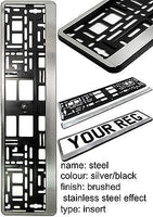 STAINLESS STEEL EFFECT FRONT Car Number Plate Surround Holder FOR ANY CAR VAN
