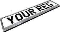 STAINLESS STEEL EFFECT FRONT Car Number Plate Surround Holder FOR ANY CAR VAN