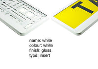 SUPER WHITE Car Number Plate Surround Holder FOR ANY CAR, TRUCK VAN TRAILER CAR