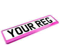 SUPER CHROME PINK GLOSS Car Number Plate Surround Holder FOR ANY CAR VAN TRAILER