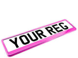 SUPER CHROME PINK GLOSS Car Number Plate Surround Holder FOR ANY CAR VAN TRAILER