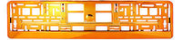 SUPER CHROME ORANGE Car Number Plate Surround Holder FOR ANY CAR VAN TRAILER