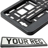CARBON APPEARANCE Car Number Plate Surround Holder FOR ANY CAR TRUCK VAN TRAILER