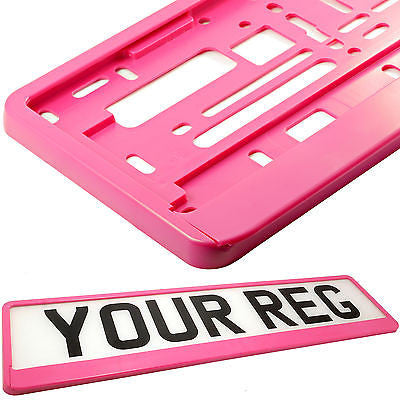 BARBIE PINK MATT Car Number Plate Surround Holder FOR ANY CAR, TRUCK VAN TRAILER