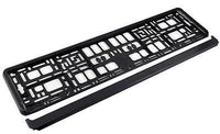 2X PURE BLACK Car Number Plate Surround Holder FOR ANY CAR VAN TRAILER TUNING