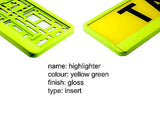 NEON YELLOW HIGHLIGHTER Car Number Plate Surround Holder FOR ANY CAR VAN TRAILER