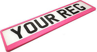 BARBIE PINK MATT Car Number Plate Surround Holder FOR ANY CAR, TRUCK VAN TRAILER
