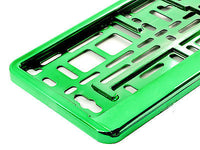 CHROME GREEN Car Number Plate Surround Holder FOR ANY CAR TRUCK VAN TRAILER