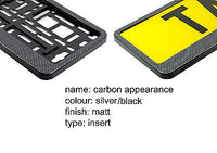 CARBON APPEARANCE Car Number Plate Surround Holder FOR ANY CAR TRUCK VAN TRAILER