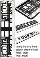 2x CHROME FRONT Car Number Plate Surround Holder FOR ANY CAR TRUCK VAN TRAILER