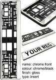 2x CHROME FRONT Car Number Plate Surround Holder FOR ANY CAR TRUCK VAN TRAILER
