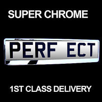 2 X NEW SUPER CHROME NUMBER PLATE TWO SURROUNDS HOLDERS FRAMES PAIR FOR CAR
