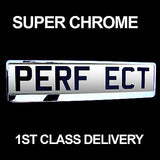 2 X NEW SUPER CHROME NUMBER PLATE TWO SURROUNDS HOLDERS FRAMES PAIR FOR CAR
