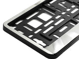 2x CHROME FRONT Car Number Plate Surround Holder FOR ANY CAR TRUCK VAN TRAILER