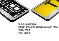 STAINLESS STEEL EFFECT FRONT Car Number Plate Surround Holder FOR ANY CAR VAN