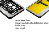STAINLESS STEEL EFFECT FRONT Car Number Plate Surround Holder FOR ANY CAR VAN