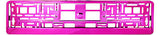 SUPER CHROME PINK GLOSS Car Number Plate Surround Holder FOR ANY CAR VAN TRAILER