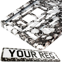 2x CAR NUMBER PLATE HOLDER WITH CUSTOMISED TEXT OR DESIGN FOR ANY CAR BUSINESS WEDDING ADVERT