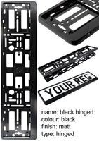 2x CAR NUMBER PLATE HOLDER WITH CUSTOMISED TEXT OR DESIGN FOR ANY CAR BUSINESS WEDDING ADVERT