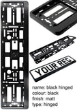 2x CAR NUMBER PLATE HOLDER WITH CUSTOMISED TEXT OR DESIGN FOR ANY CAR BUSINESS WEDDING ADVERT