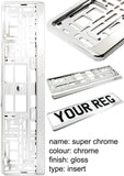 2x CAR NUMBER PLATE HOLDER WITH CUSTOMISED TEXT OR DESIGN FOR ANY CAR BUSINESS WEDDING ADVERT
