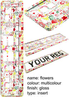 2x CAR NUMBER PLATE HOLDER WITH CUSTOMISED TEXT OR DESIGN FOR ANY CAR BUSINESS WEDDING ADVERT