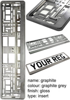 2x CAR NUMBER PLATE HOLDER WITH CUSTOMISED TEXT OR DESIGN FOR ANY CAR BUSINESS WEDDING ADVERT