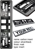 2x CAR NUMBER PLATE HOLDER WITH CUSTOMISED TEXT OR DESIGN FOR ANY CAR BUSINESS WEDDING ADVERT