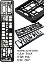 2x CAR NUMBER PLATE HOLDER WITH CUSTOMISED TEXT OR DESIGN FOR ANY CAR BUSINESS WEDDING ADVERT