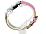 YOUR CUSTOM TEXT PHOTO WATCH Quartz Stainless Steel PINK LEATHER ROUND WATCH