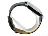 YOUR CUSTOM TEXT PHOTO WATCH Quartz Stainless Steel BLACK LEATHER SQUARE WATCH