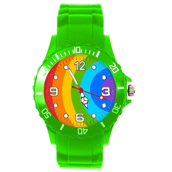 GREEN SILICONE quartz WATCH for LGBT RAINBOW PRIDE GAY THANK YOU NHS STAY SAFE