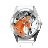 BEAUTIFUL HORSE MARE STALLION FILLY COLT FOAL PONY CD DVD WHITE LEATHER WATCH