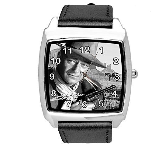 Black Leather Square Watch for Fans of western movie wild wild west