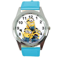 Blue Leather Band Quartz Watch for Animation Fans
