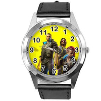 Black Leather Round Watch for CP2077 Fans