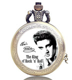 ELVIS PRESLEY MUSIC LEGEND KING ROCK N ROLL ANTIQUE BRONZE ENGRAVED POCKET WATCH