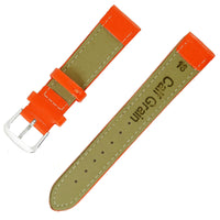 1x Orange Color Mens Ladies High Quality Soft Leather Watch Slim Band Strap 18mm
