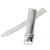 1x Silver Chrome Men Ladies High Quality Soft Leather Watch Slim Band Strap 18mm