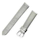 1x Silver Chrome Men Ladies High Quality Soft Leather Watch Slim Band Strap 18mm