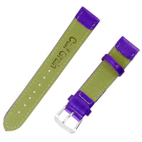 1x Purple Sheen Color High Quality Soft Leather Watch Slim Band Strap 18mm