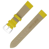 1x Yellow Color Mens Ladies High Quality Soft Leather Watch Slim Band Strap 22mm