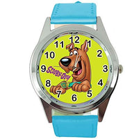 Blue Leather Round Quartz Watch for Great Dane Fans E2
