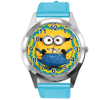 Blue Leather Round Quartz Watch for Animation Fans E2