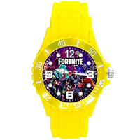 Yellow Silicone Quartz Watch for Fans of Fortnite