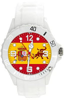 TAPORT White Silicone Quartz Watch for Fans of Spain